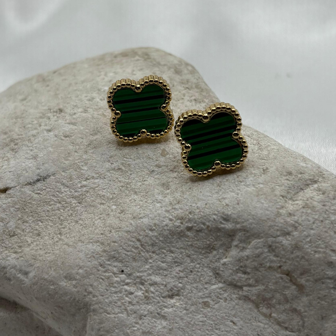 Aretes tipo van cleef Verde