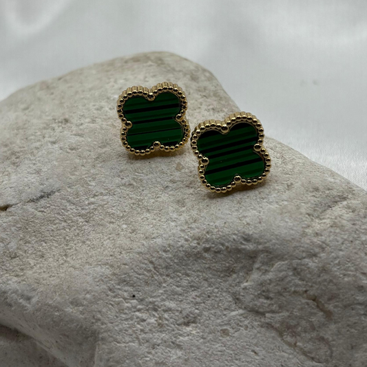 Aretes tipo van cleef Verde